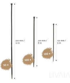 Trytytki Opaski Zaciskowe Zestaw 250 Sztuk 3 Rozmiary 150/200/300 mm Czarne