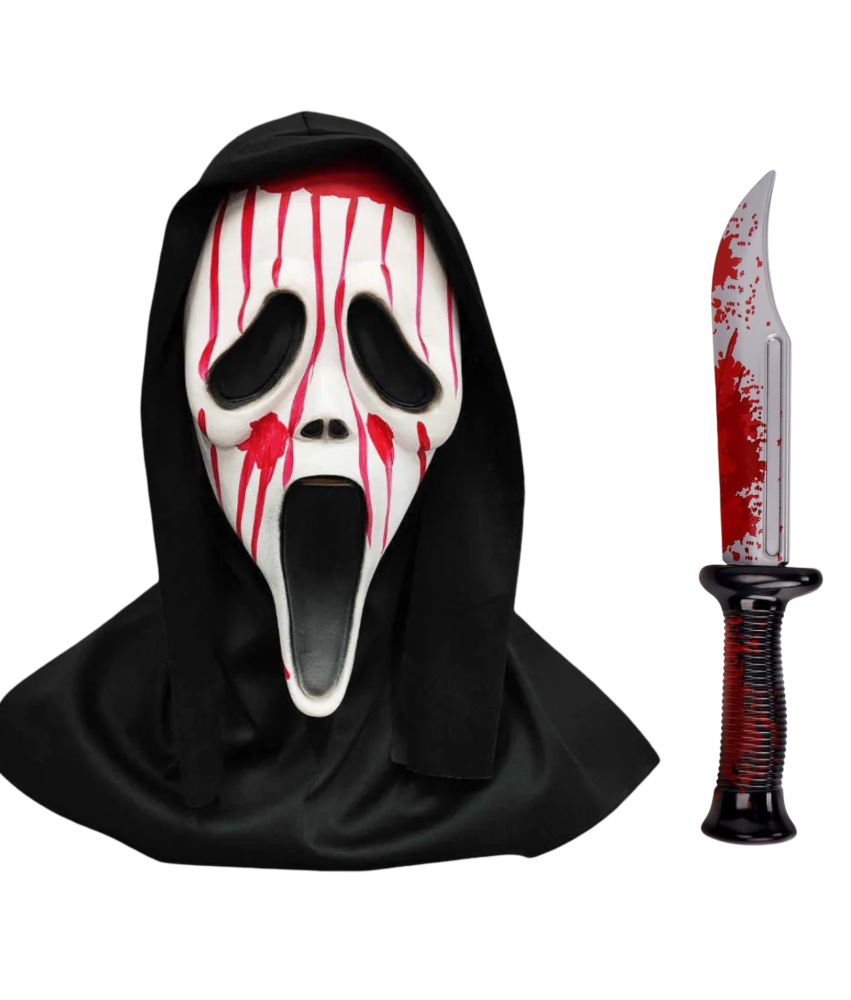 Maska Krzyk i Nóż na Halloween Kostium Przebranie Scream Strój Straszny