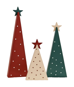 Drewniane Choinki Dekoracja Stołu Świąteczne Boże Narodzenie 3 Rozmiary