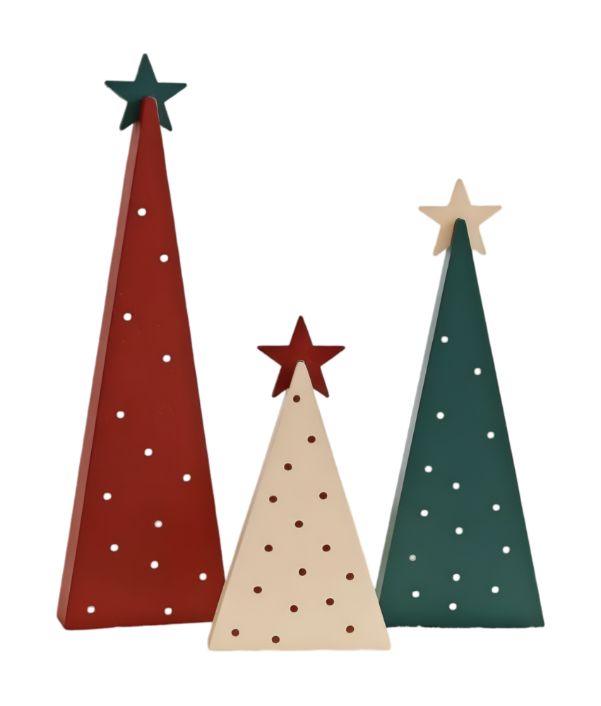 Drewniane Choinki Dekoracja Stołu Świąteczne Boże Narodzenie 3 Rozmiary