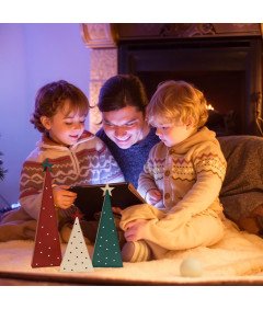 Drewniane Choinki Dekoracja Stołu Świąteczne Boże Narodzenie 3 Rozmiary