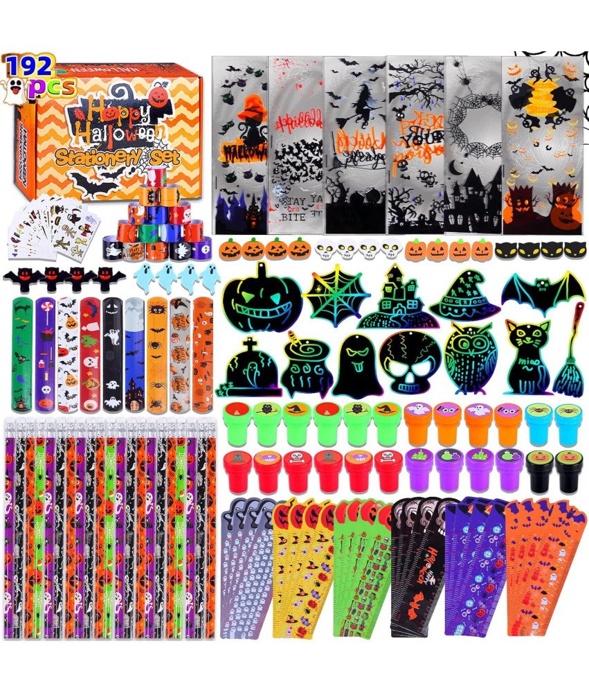 Zestaw Akcesoriów Dekoracji Imprezowych Halloween Torebki DIY 192 Elementy