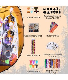 Zestaw Akcesoriów Dekoracji Imprezowych Halloween Torebki DIY 192 Elementy