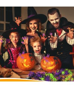 Sztuczne Pająki Pierścionki Dekoracja Halloween Akcesoria Imprezowe 120 szt