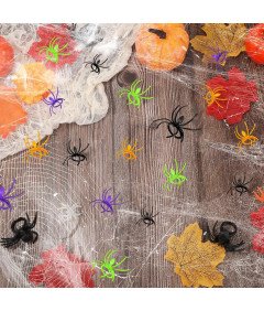 Sztuczne Pająki Pierścionki Dekoracja Halloween Akcesoria Imprezowe 120 szt