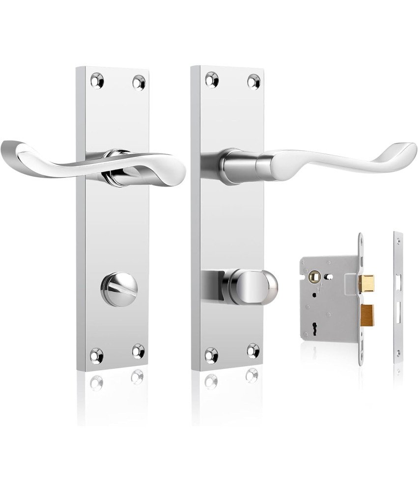 Probrico Klamki do drzwi Zamek wewnętrzny Srebrne 5 par