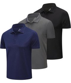 ZENGVEE Zestaw 3 Koszulek Polo Męskie Polówki XL