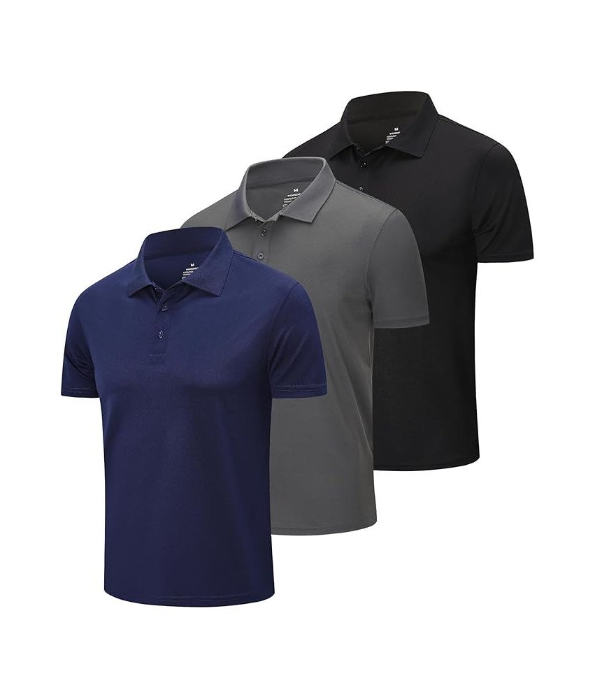 ZENGVEE Zestaw 3 Koszulek Polo Męskie Polówki XL