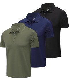 ZENGVEE Zestaw 3 Koszulek Polo Męskie Polówki XXL
