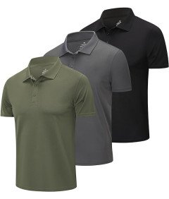 ZENGVEE Zestaw 3 Koszulek Polo Męskie Polówki M