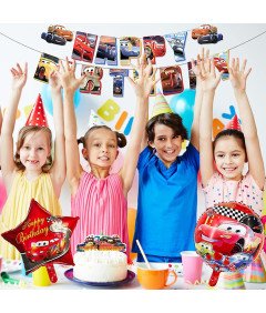 Dekoracje Urodzinowe Dla Chłopca Zestaw Auto 42 Szt Balony Baner Tort