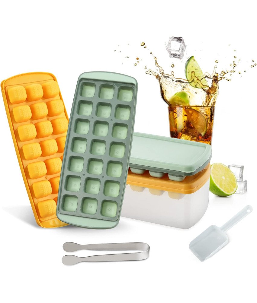 Foremki do Lodu z Pokrywką Silikonowe z Pudełkiem 4 Sztuki 84 Kostki Lodu