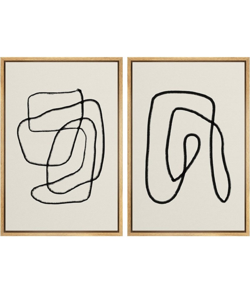 SIGNFORD Nowoczesne obrazy z ramą Abstrakcyjne linie 41 x 61 cm