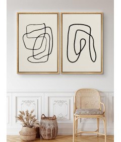 SIGNFORD Nowoczesne obrazy z ramą Abstrakcyjne linie 41 x 61 cm