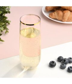 Hotder Zestaw 24 Plastikowych Kieliszków Do Szampana Złote 250ml