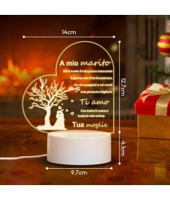 HooJtny Bela LED svetilka za moža - odlično darilo za valentinovo in rojstni dan