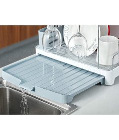 Ociekacz Suszarka do Naczyń Składana Uchwyt na Sztućce Kieliszki Szary