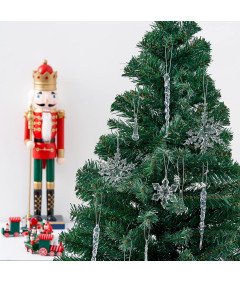 Zestaw Dekoracji Świątecznych Arylowe Płatki Śniegu i Sople 40 Sztuk