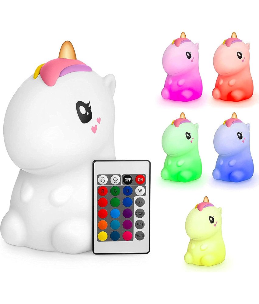 Sweet Ponies Lampka LED Jednorożec Zmieniający Kolory Dla Dzieci 12x17 cm