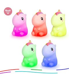Sweet Ponies Lampka LED Jednorożec Zmieniający Kolory Dla Dzieci 12x17 cm