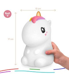 Sweet Ponies Lampka LED Jednorożec Zmieniający Kolory Dla Dzieci 12x17 cm