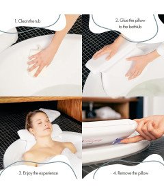 Poduszka do Kąpieli TranquilBeauty Wodoodporna z Przyssawkami 35x36 cm