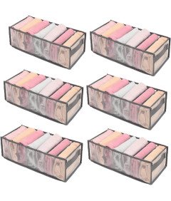 Anwaiju Organizator oblačil za garderobo Grey 6 kosov 17x36x12cm