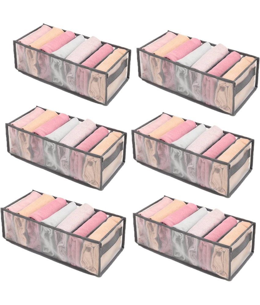 Anwaiju Organizator oblačil za garderobo Grey 6 kosov 17x36x12cm