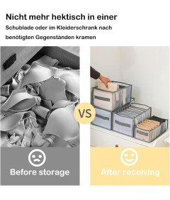 Anwaiju Organizator oblačil za garderobo Grey 6 kosov 17x36x12cm