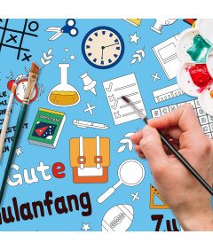 Obrus do Kolorowania Dla Dzieci Integracja Back to School Szkoła 274x137 cm