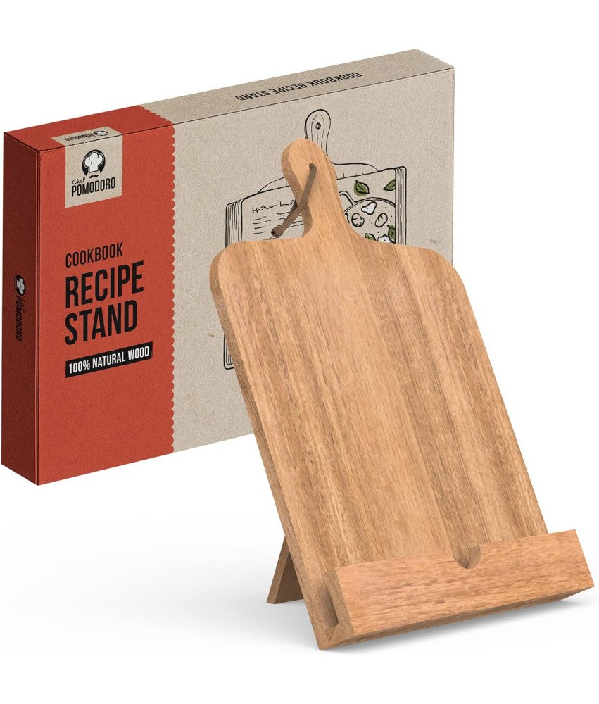 Stojalo za recepte in tablične računalnike Chef Pomodoro, 100 % akacijev les