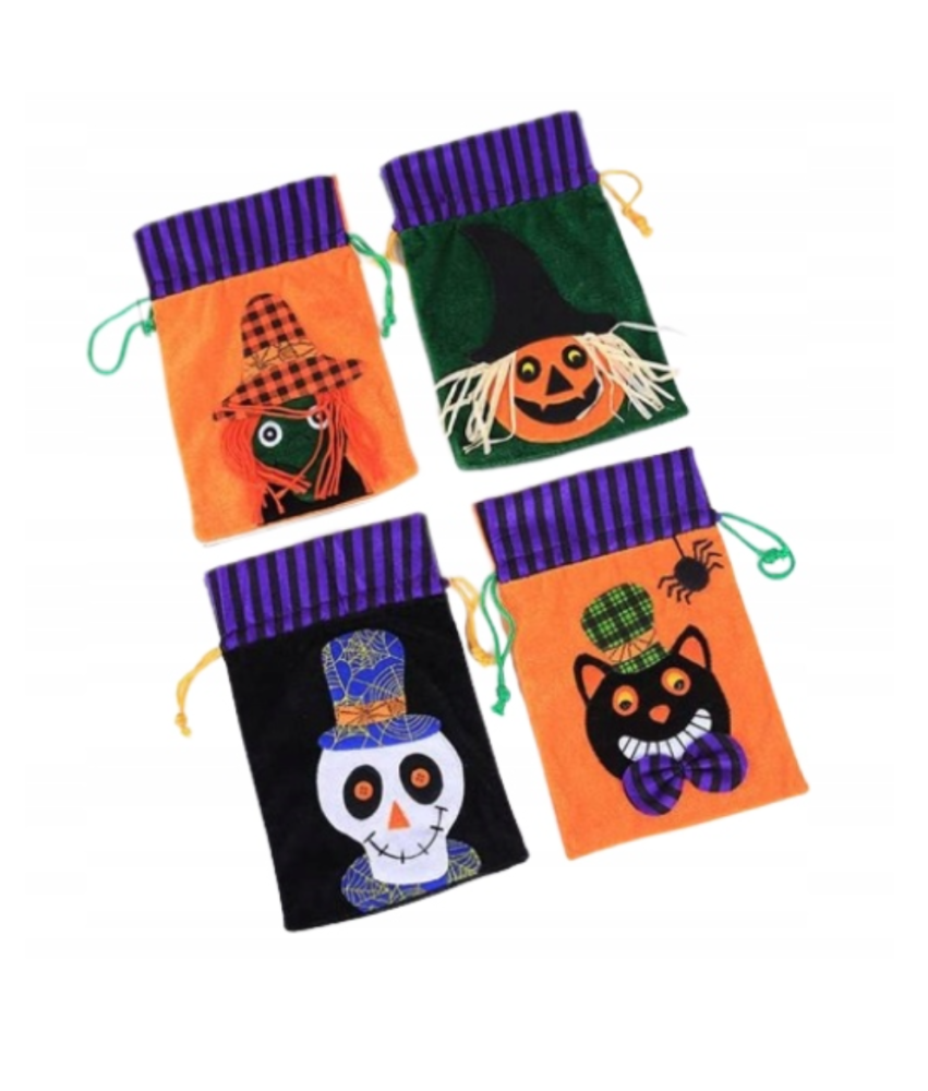 Torby na Cukierki w Tematyce Halloween Zestaw 4 Sztuki