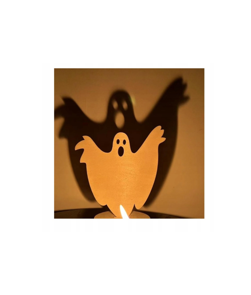 Svečnik s senco duha za Halloween dekoracijo sveč 15 cm x 15 cm