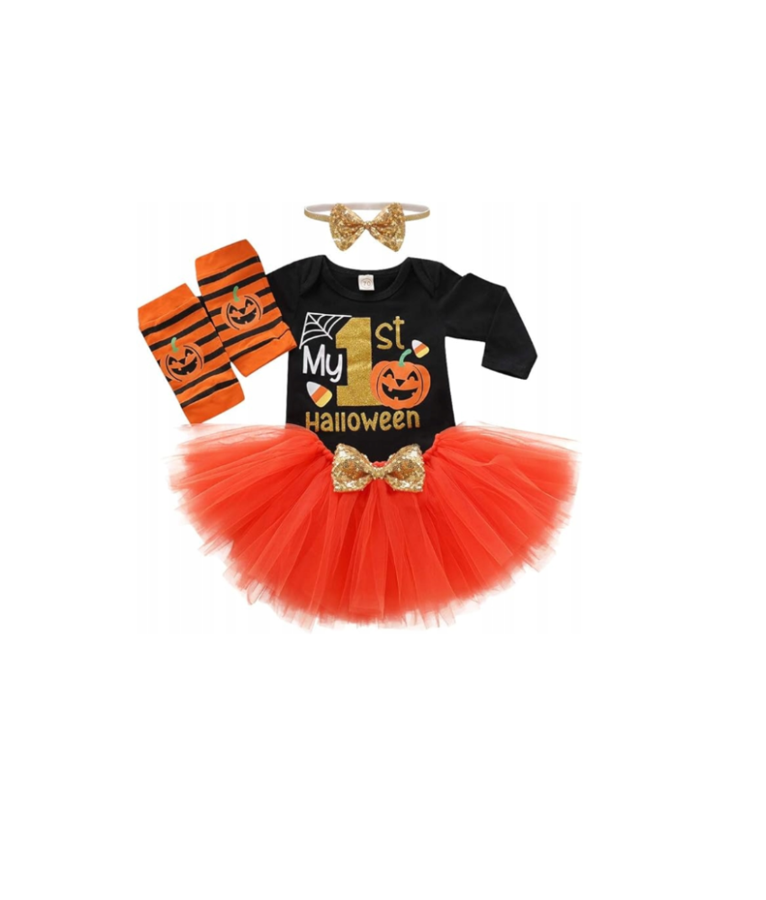 Body ze Spódniczką na Halloween dla Dziewczynki Napis My 1st Halloween