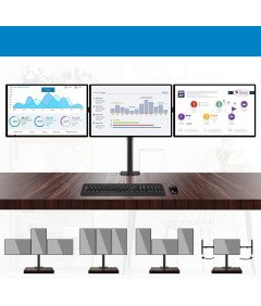 HUANUO Regulowany Uchwyt na 3 Monitory 13-24 Cali Czarny