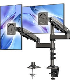 HUANUO Nastavljiv nosilec za 2 monitorja 13-32 palcev črn