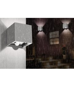 LED stenska svetila s senzorjem gibanja IP65 3000 K Komplet 4 kosov
