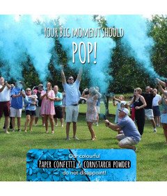 Konfeti in dim v modri barvi za razkritje spola Komplet 4 kosov