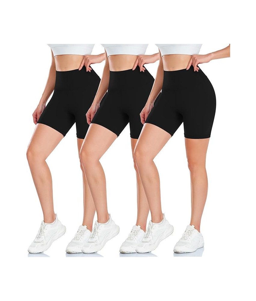 BLONGW Komplet 3 ženskih športnih hlač z visokim pasom Black S-M