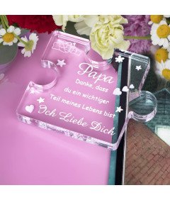 Grawerowana Akrylowa Statuetka z Miłym Napisem Dla Ojca Taty Prezent