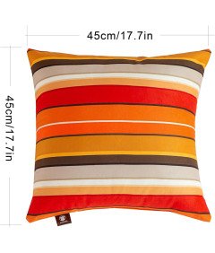 Zestaw 2 Poszewek na Poduszki 45x45 cm Dekoracyjne Pomarańczowe w Paski