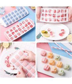 Zestaw 4 Foremek Do Lodu z Pokrywkami 84 Kostki Lodu w Kształcie Serc Cyfr