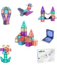 Otroški magnetni bloki 3D Izobraževalna igra 56 kosov