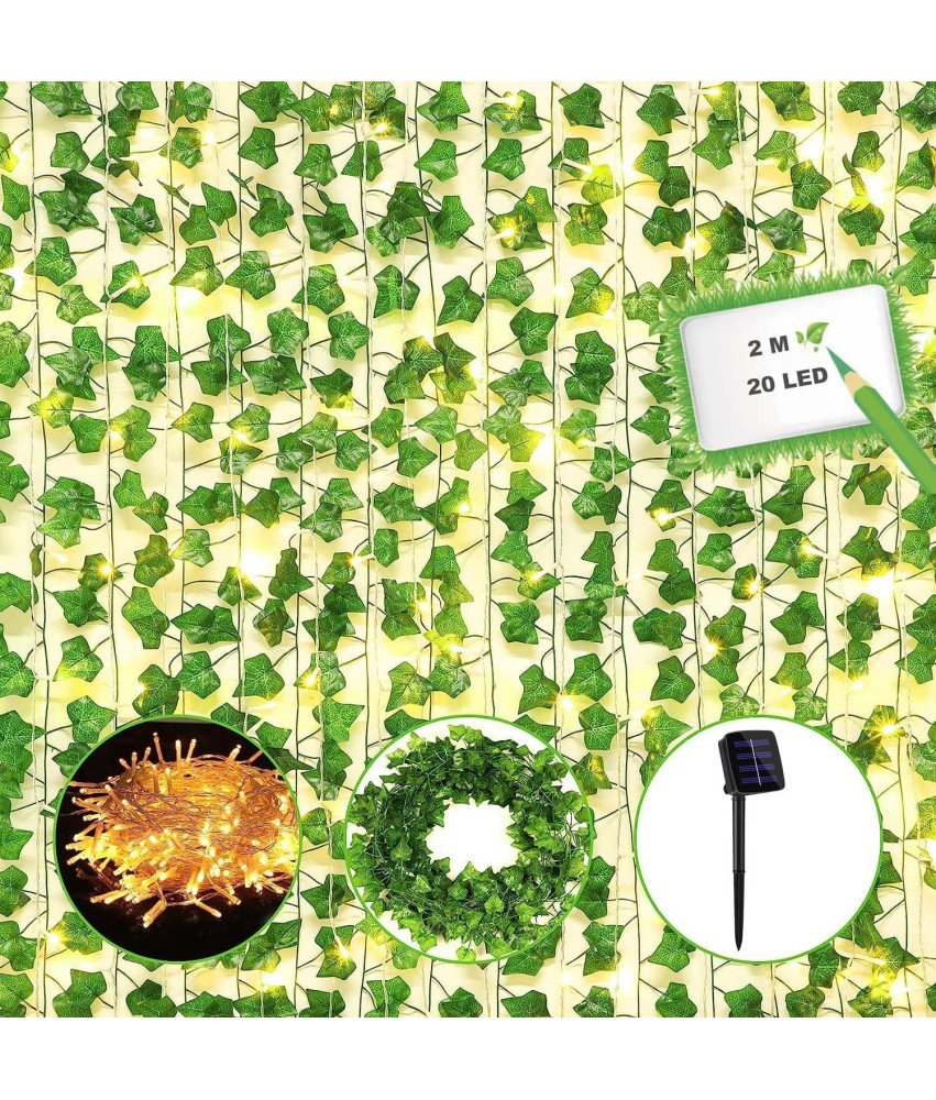 Girlanda Solarna LED Liście Bluszcz Łańcuch Świetlny 2 m 20 Diod LED