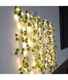 Girlanda Solarna LED Liście Bluszcz Łańcuch Świetlny 2 m 20 Diod LED