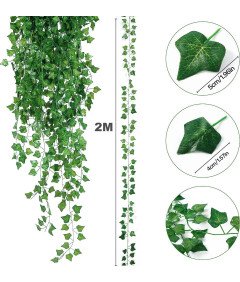 Girlanda Solarna LED Liście Bluszcz Łańcuch Świetlny 2 m 20 Diod LED