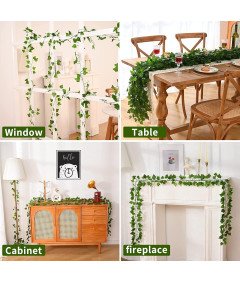 Girlanda Solarna LED Liście Bluszcz Łańcuch Świetlny 2 m 20 Diod LED