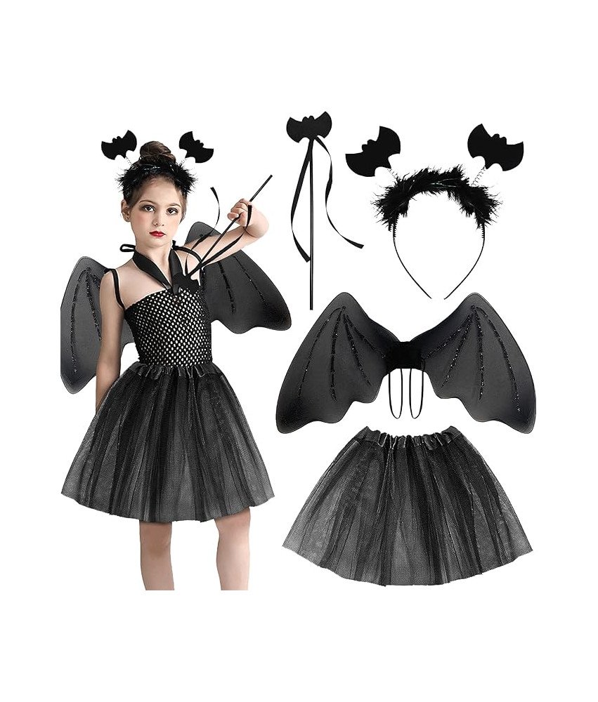 Dziewczęcy Kostium Nietoperza Zestaw 4 Elementy Czarny na Halloween