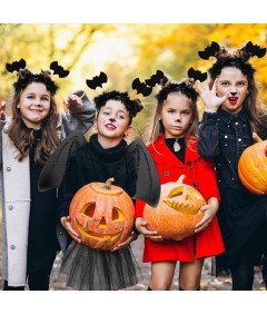 Dziewczęcy Kostium Nietoperza Zestaw 4 Elementy Czarny na Halloween