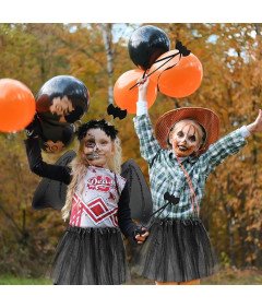 Dziewczęcy Kostium Nietoperza Zestaw 4 Elementy Czarny na Halloween